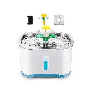 FUENTE FLOR PLATON ACERO INOXIDABLE LUZ 