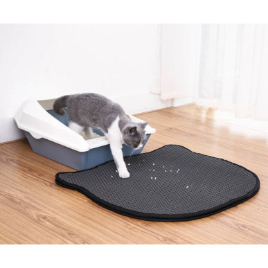 TAPETE DE FORMA DE GATO CAPA DOBLE T L