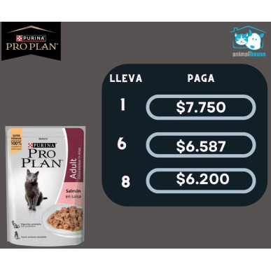 PROPLAN POUCH GATO ADULTO SALMON X 85 gr