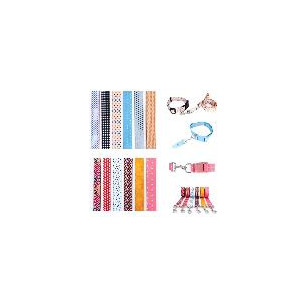 COLLAR  CORREA AZUL PUNTOS COLORES