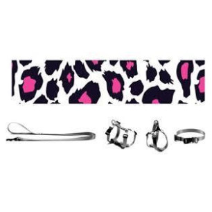 CORREA BULL LEOPARDO ROSADO 80X2.5CM