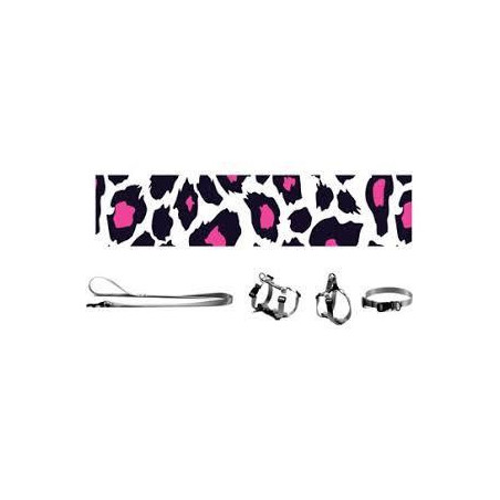 CORREA BULL LEOPARDO ROSADO 80X2.5CM