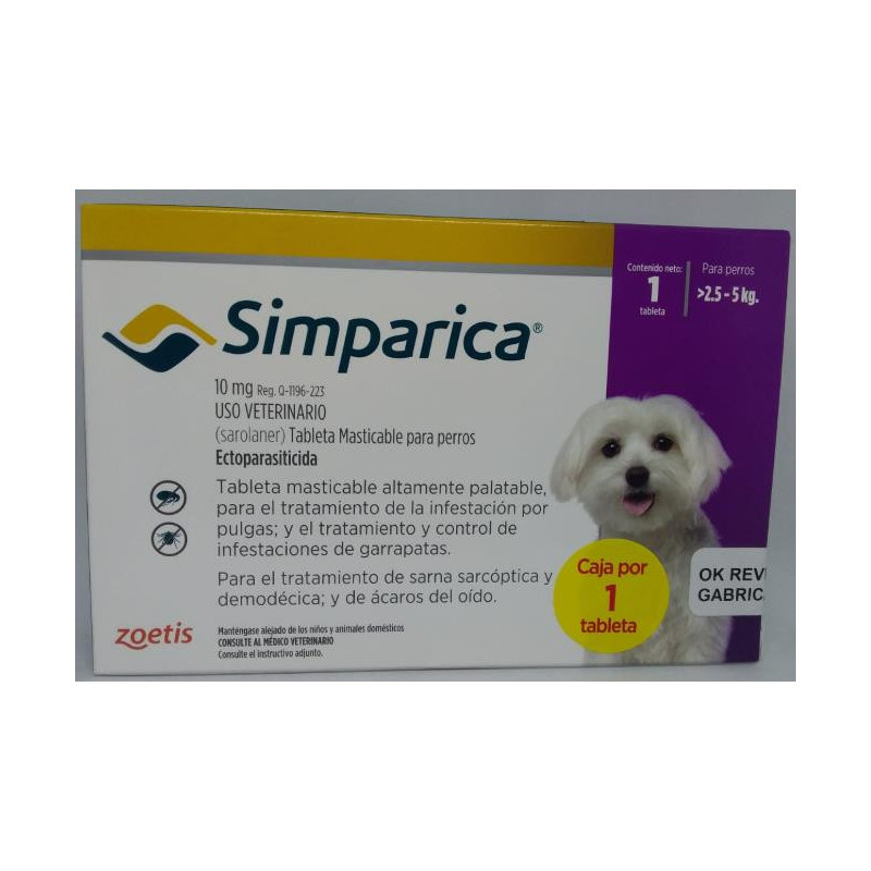 SIMPARICA 10 Mg 2.5-5k X CAJA SIMPARICA 10 Mg 2.5-5k X CAJA