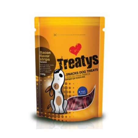 SNACK TREATYS BACON FLAVOR STRIPS X 150g