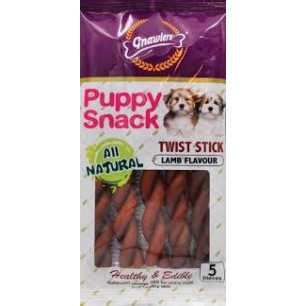 PUPPY SNACK TWIST STICK CORDERO X 5 UND