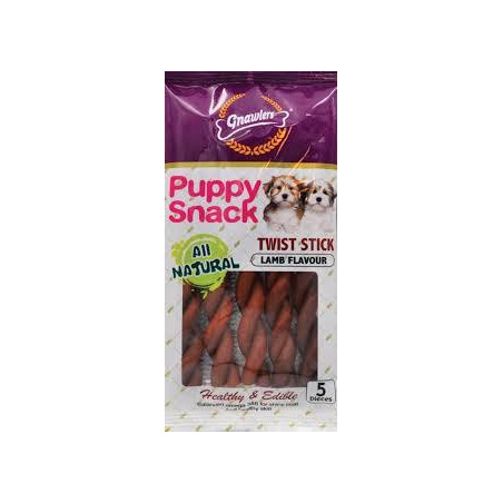 PUPPY SNACK TWIST STICK CORDERO X 5 UND