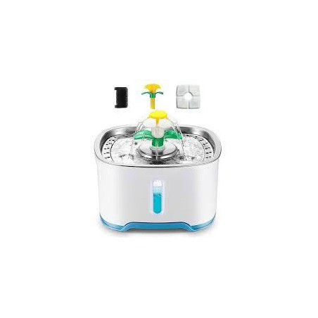 FUENTE FLOR PLATON ACERO INOXIDABLE LUZ 